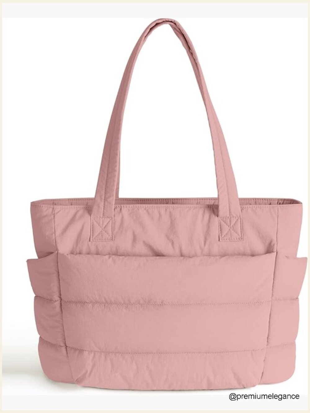 Quilted Puffer Tote Bag for Women, Lightweight Laptop Shoulder Handbag Work